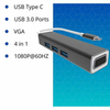 VCOM USB Type C to USB3.0*3+VGA 4 in 1 Hub (Aluminium Shell) - DH319 Deals499