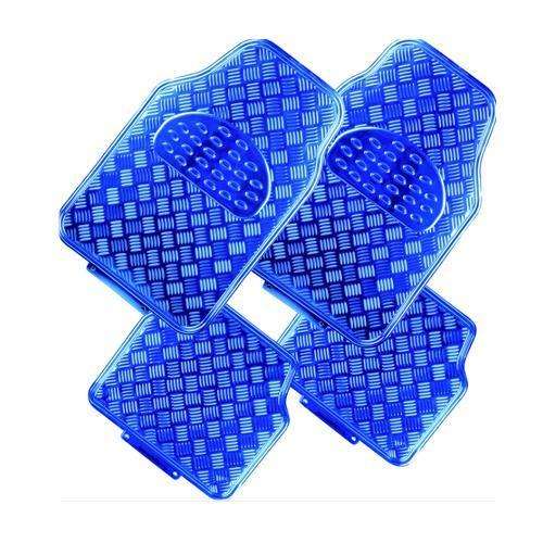 VENOM 4-Piece Car Mat - BLUE [Rubber/Aluminium Look] Deals499