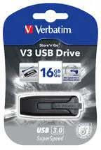 VERBATIM 16GB V3 USB3.0 Grey Store'n'Go V3; Rectractable VERBATIM