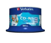 VERBATIM CD-R 700MB 50Pk White InkJet 52x VERBATIM