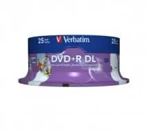 VERBATIM DVD+R DL 8.5GB 25Pk White Wide Inkjet 8x VERBATIM