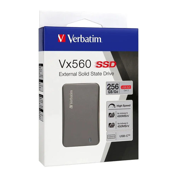VERBATIM Vx560 USB3.1 External SSD 256GB  (replacement of 47442) VERBATIM