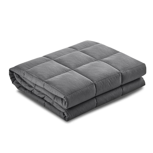 Weighted Blanket Adult 5KG Heavy Gravity Blankets Microfibre Cover Calming Relax Anxiety Relief Grey Giselle