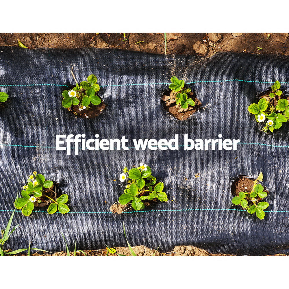 Instahut 0.915x 200m Weedmat Weed Control Mat Matting Woven Fabric Plants Deals499