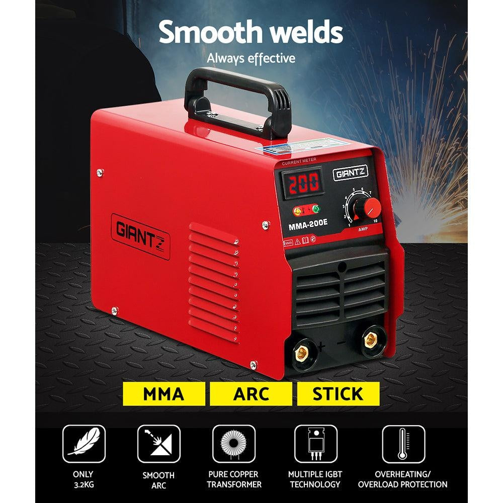 Giantz 200 Amp Inverter Welder MMA ARC DC IGBT Welding Machine Stick Portable Deals499