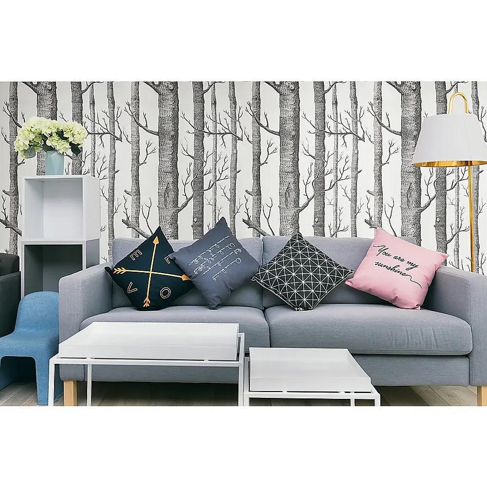 Wallpaper White Birch Tree Non-woven Wall Paper Roll Deals499
