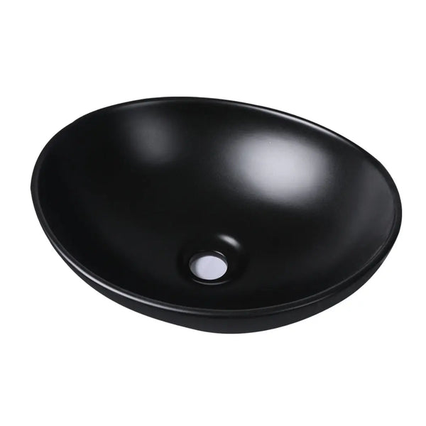Wash Basin Oval Ceramic Hand Bowl Bathroom Sink Vanity Above Counter Matte Black Deals499