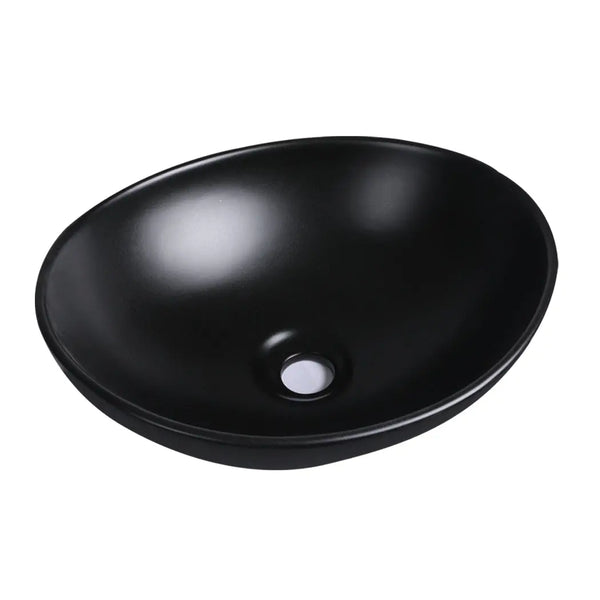 Wash Basin Oval Ceramic Hand Bowl Bathroom Sink Vanity Above Counter Matte Black Deals499
