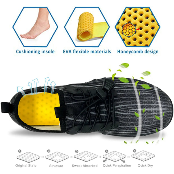 Water Shoes for Men and Women Soft Breathable Slip-on Aqua Shoes Aqua Socks for Swim Beach Pool Surf Yoga (Black Size US 9.5) from Deals499 at Deals499