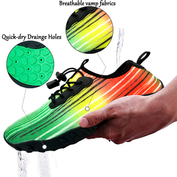 Water Shoes for Men and Women Soft Breathable Slip-on Aqua Shoes Aqua Socks for Swim Beach Pool Surf Yoga (Green Size US 8.5) from Deals499 at Deals499
