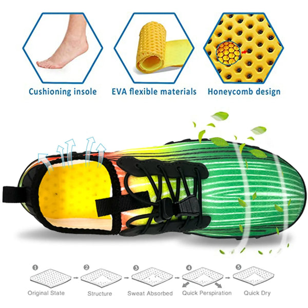 Water Shoes for Men and Women Soft Breathable Slip-on Aqua Shoes Aqua Socks for Swim Beach Pool Surf Yoga (Green Size US 9.5) from Deals499 at Deals499