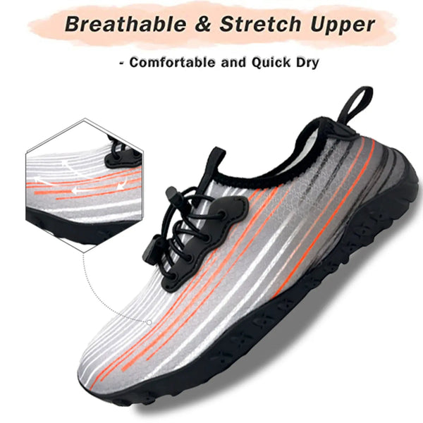 Water Shoes for Men and Women Soft Breathable Slip-on Aqua Shoes Aqua Socks for Swim Beach Pool Surf Yoga (Grey Size US 8.5) from Deals499 at Deals499