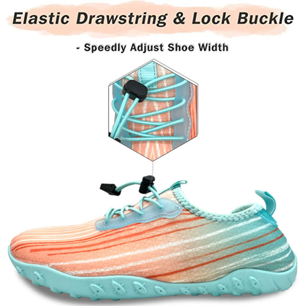 Water Shoes for Men and Women Soft Breathable Slip-on Aqua Shoes Aqua Socks for Swim Beach Pool Surf Yoga (Orange Size US 7) from Deals499 at Deals499