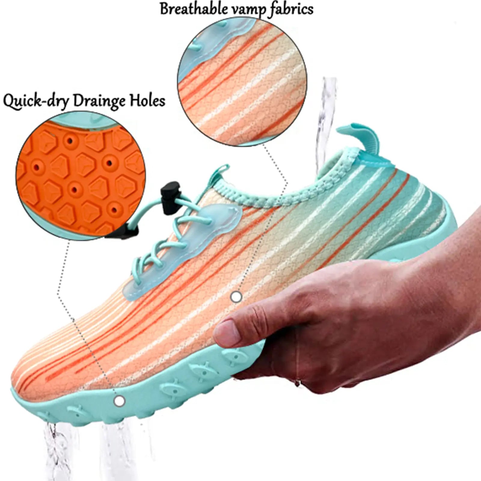 Water Shoes for Men and Women Soft Breathable Slip-on Aqua Shoes Aqua Socks for Swim Beach Pool Surf Yoga (Orange Size US 7) from Deals499 at Deals499