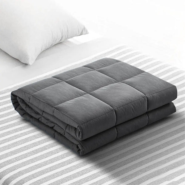 Weighted Blanket Adult 7KG Heavy Gravity Blankets Microfibre Cover Glass Beads Calming Sleep Anxiety Relief Grey Giselle