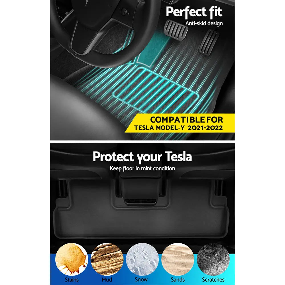 Weisshorn Car Rubber Floor Mats for Tesla Model Y Trunk Toolbox Cargo Mat Carpet Deals499