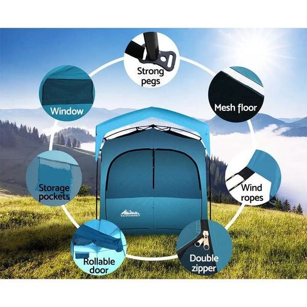 Weisshorn Pop Up Camping Shower Tent Portable Toilet Outdoor Change Room Blue Deals499