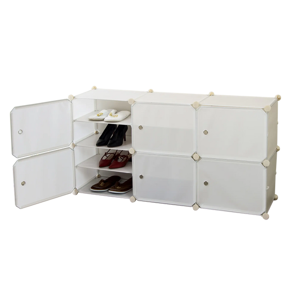 White Cube DIY Shoe Cabinet Rack Storage Portable Stackable Organiser Stand Deals499