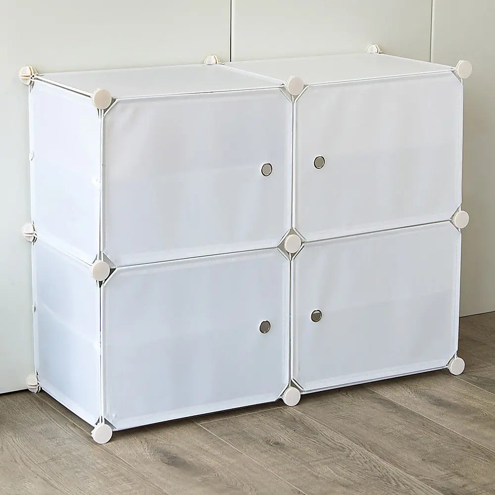 White Cube DIY Shoe Cabinet Rack Storage Portable Stackable Organiser Stand Deals499