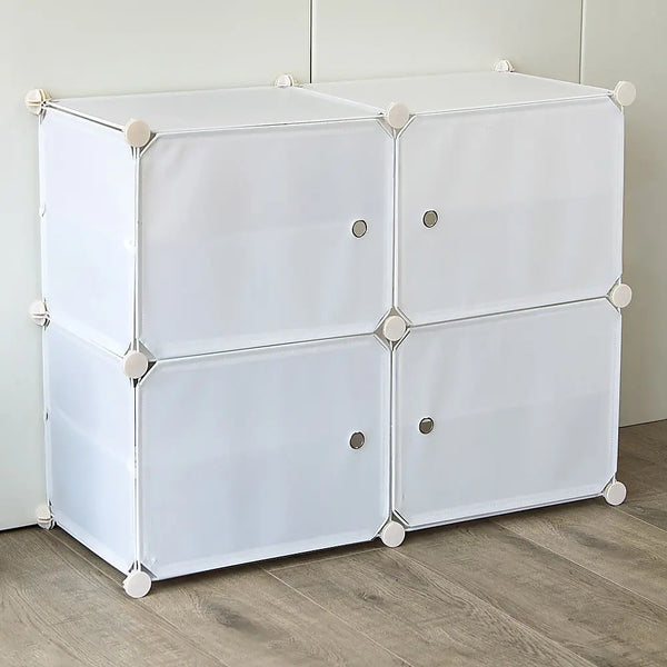 White Cube DIY Shoe Cabinet Rack Storage Portable Stackable Organiser Stand Deals499