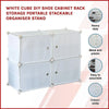 White Cube DIY Shoe Cabinet Rack Storage Portable Stackable Organiser Stand Deals499