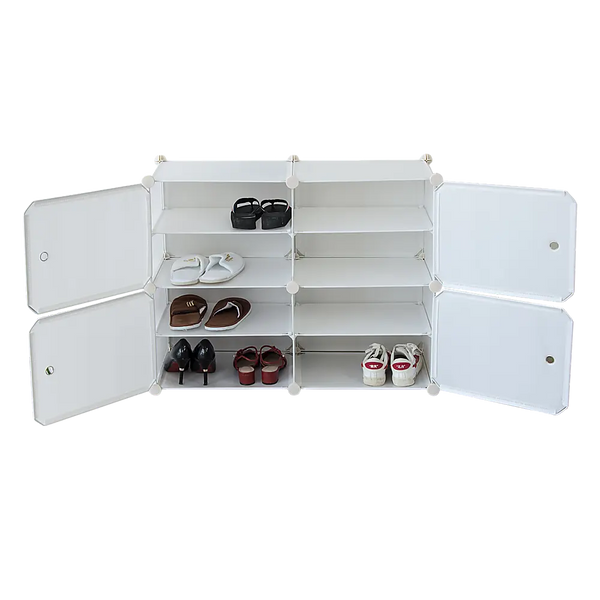 White Cube DIY Shoe Cabinet Rack Storage Portable Stackable Organiser Stand Deals499