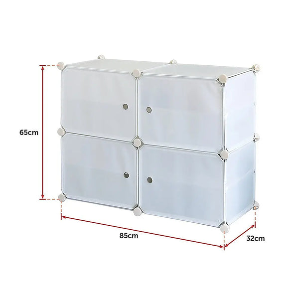 White Cube DIY Shoe Cabinet Rack Storage Portable Stackable Organiser Stand Deals499