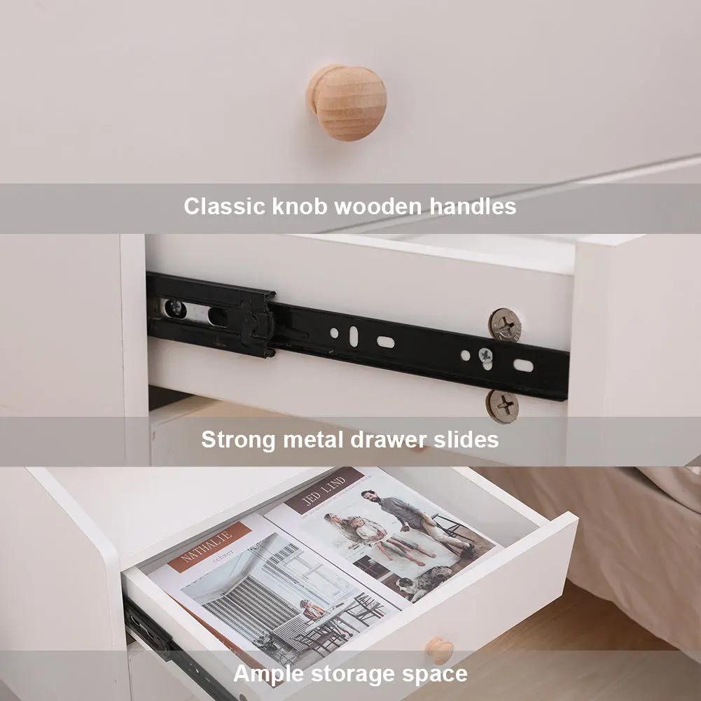 Winston 3 - Drawer Nightstand Bedside Table with Gold Steel Legs Tray Top White Deals499