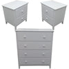 Wisteria Bedside Tallboy 3pc Bedroom Set Drawers Nightstand Storage Cabinet -WHT Deals499