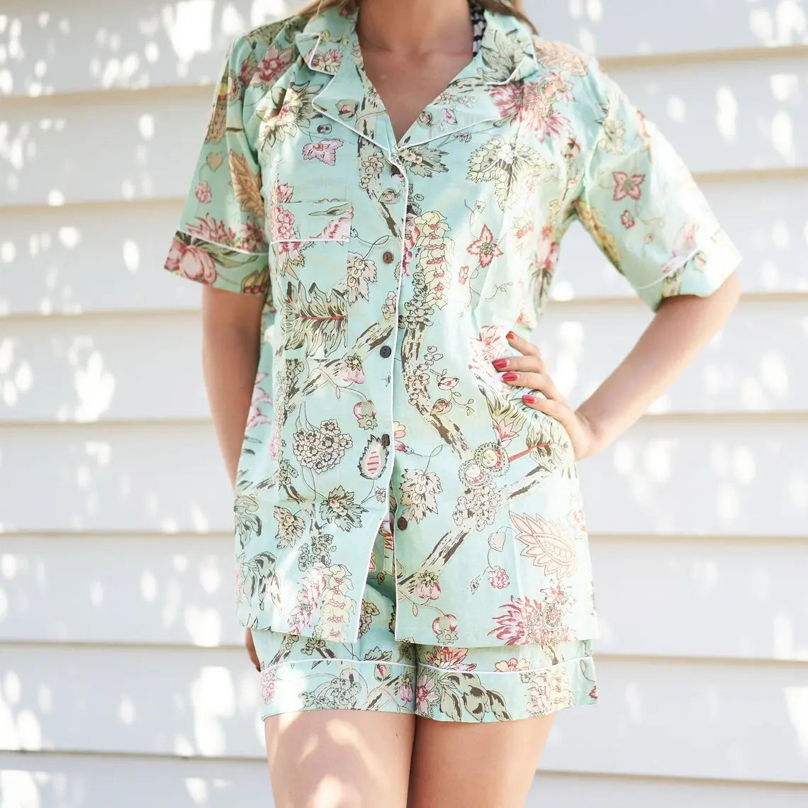 Women's Cotton Pj Shorts, Pajama Set Women, Bridesmaid Pajama, Cotton Sleep Shorts, Sleepwear Mothers Day Valentines Day Gift  - S from Deals499 at Deals499