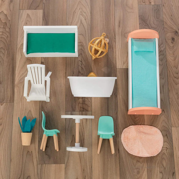 Wooden Dollhouse with Furniture for kids Deals499