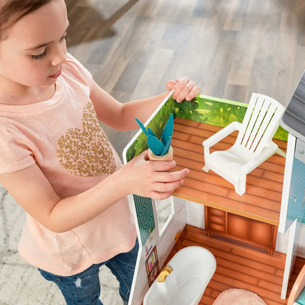 Wooden Dollhouse with Furniture for kids Deals499
