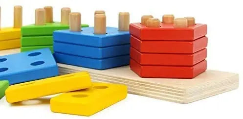 Wooden Educational Preschool Blocks Puzzle for 3 to 5 Year Old Kids Toys Deals499