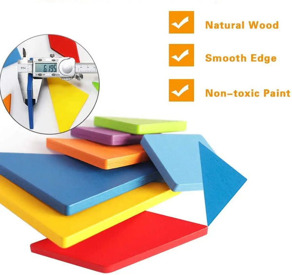 Wooden Pattern Blocks Animals Jigsaw Puzzle for Kids Sorting and Stacking Games Preschool Educational Montessori (Age 2 to 5 Year Old) Deals499