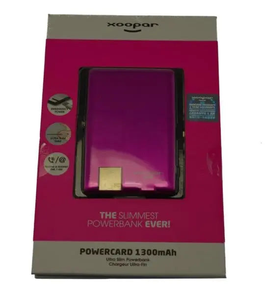 Worlds Slimmest Powerbank 1300mAH - Pink MOBIM8