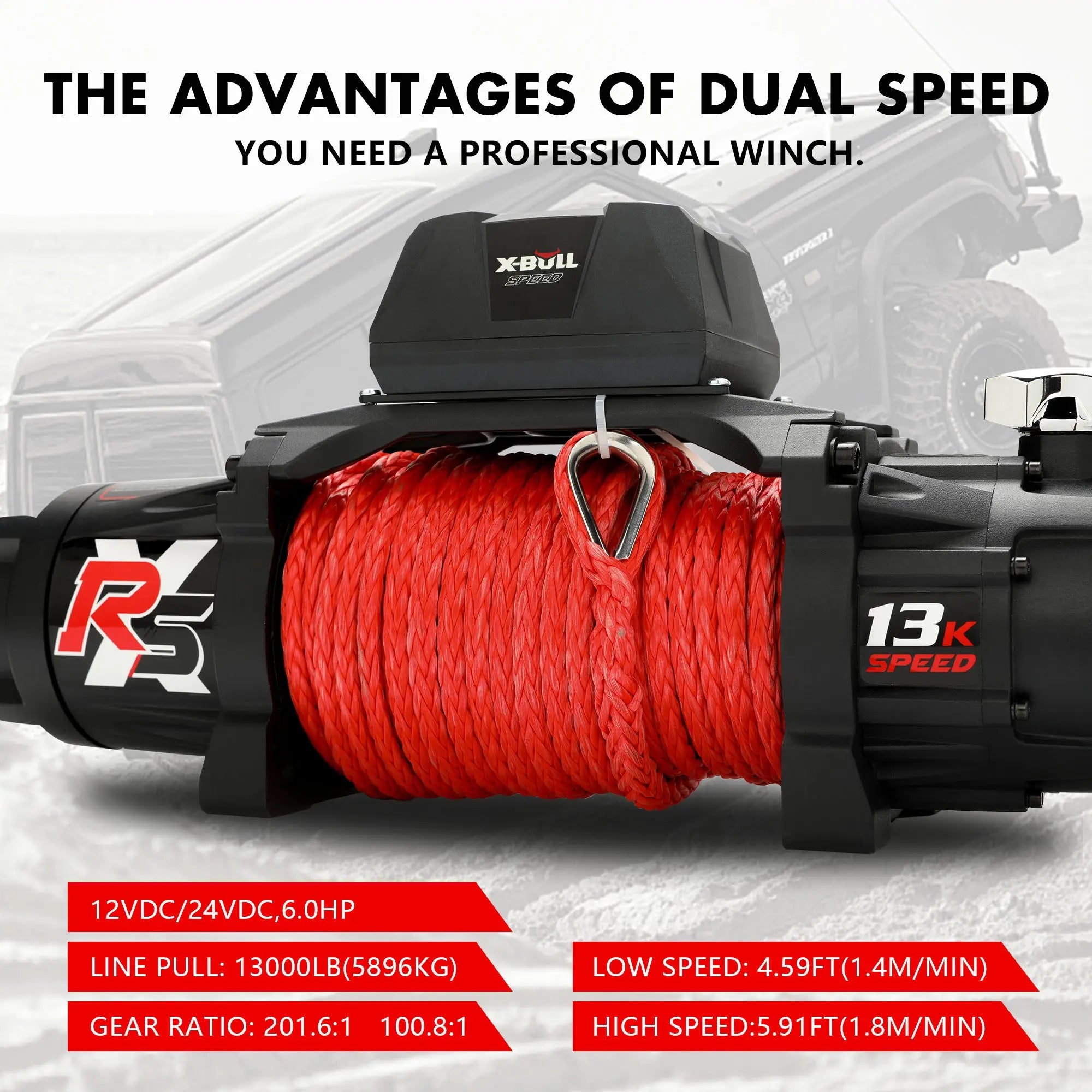 X-BULL Electric Winch 13000LBS 12V Synthetic Rope 28M Wireless Offroad 4WD 4x4 Deals499
