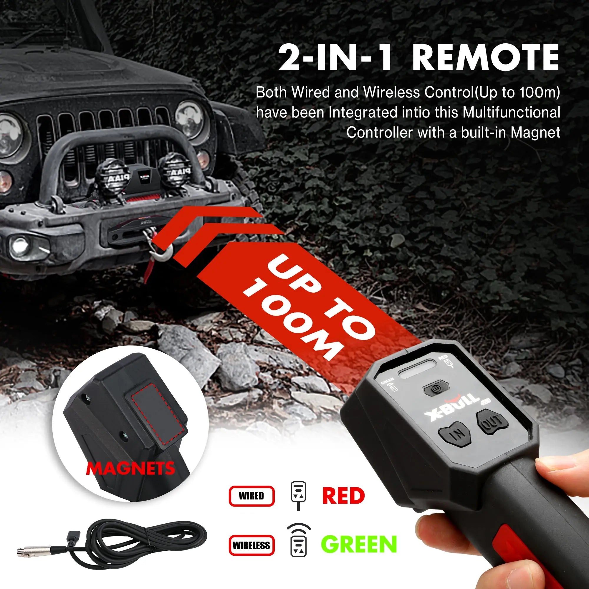 X-BULL Electric Winch 13000LBS 12V Synthetic Rope 28M Wireless Offroad 4WD 4x4 Deals499