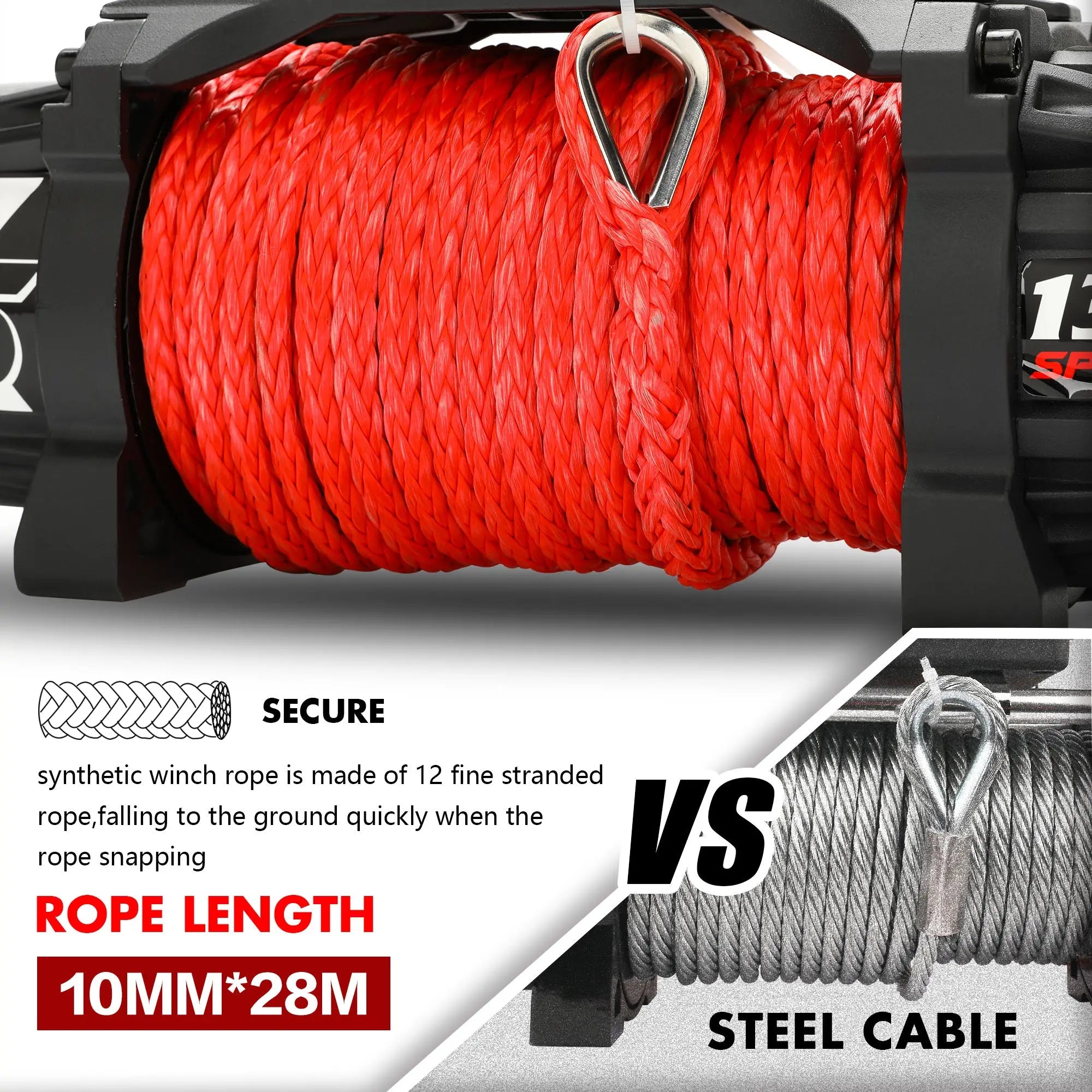 X-BULL Electric Winch 13000LBS 12V Synthetic Rope 28M Wireless Offroad 4WD 4x4 Deals499