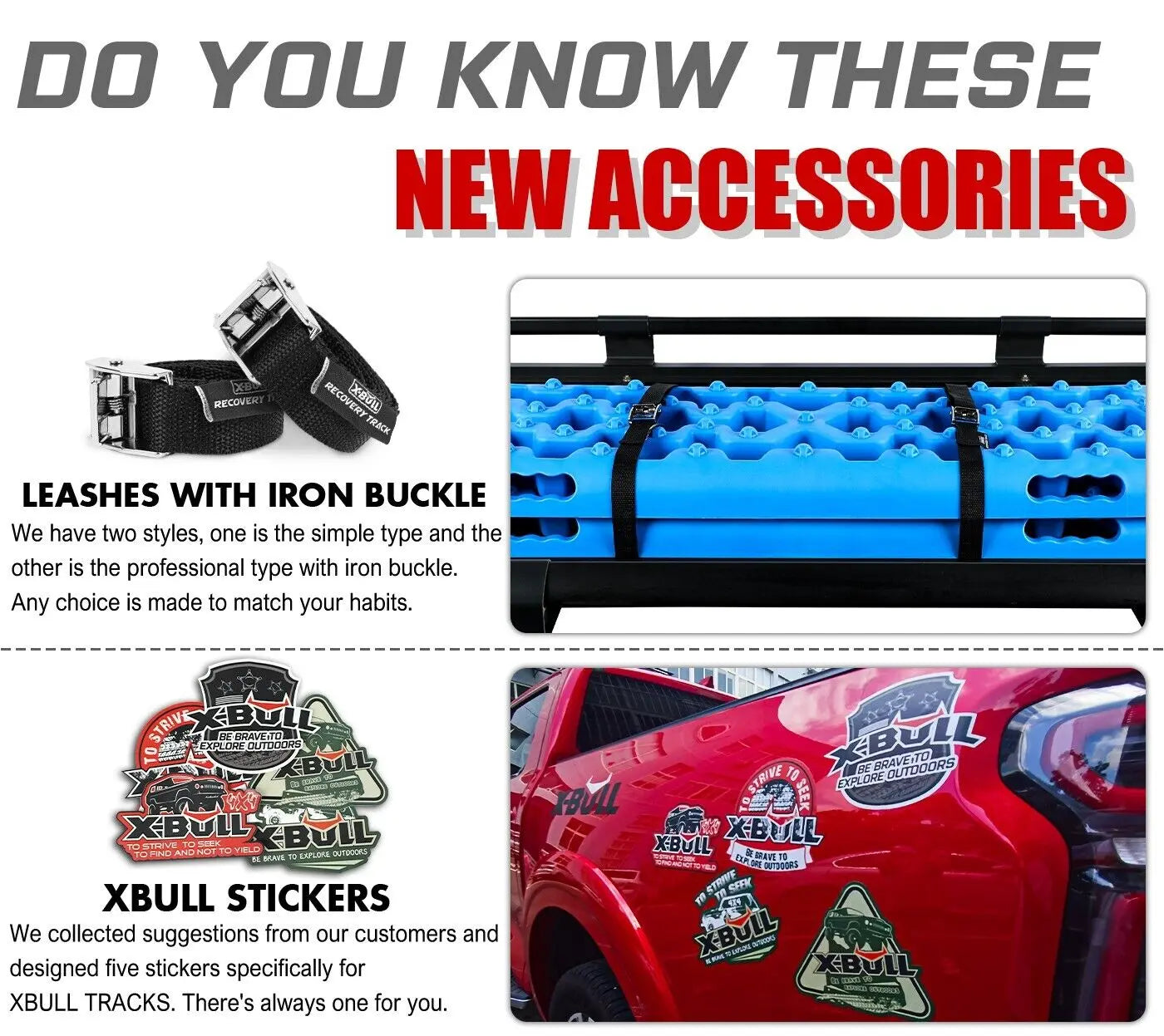 X-BULL Recovery tracks kit Boards 4WD strap mounting 4x4 Sand Snow Car qrange GEN3.0 6pcs blue Deals499