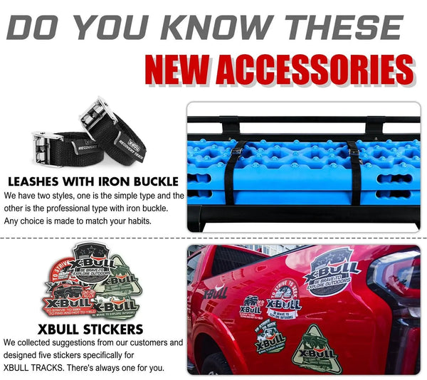 X-BULL Recovery tracks kit Boards 4WD strap mounting 4x4 Sand Snow Car qrange GEN3.0 6pcs blue Deals499