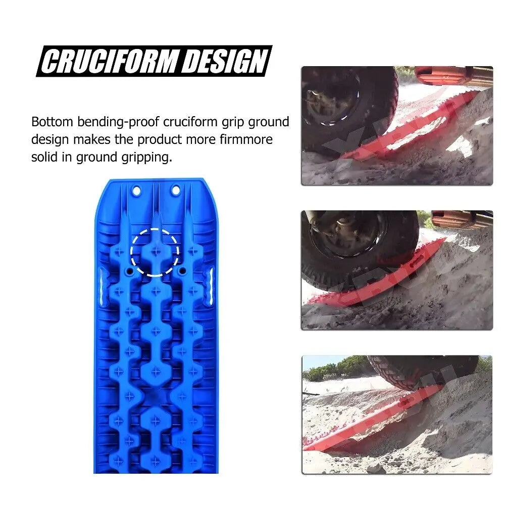 X-BULL Recovery tracks kit Boards 4WD strap mounting 4x4 Sand Snow Car qrange GEN3.0 6pcs blue Deals499