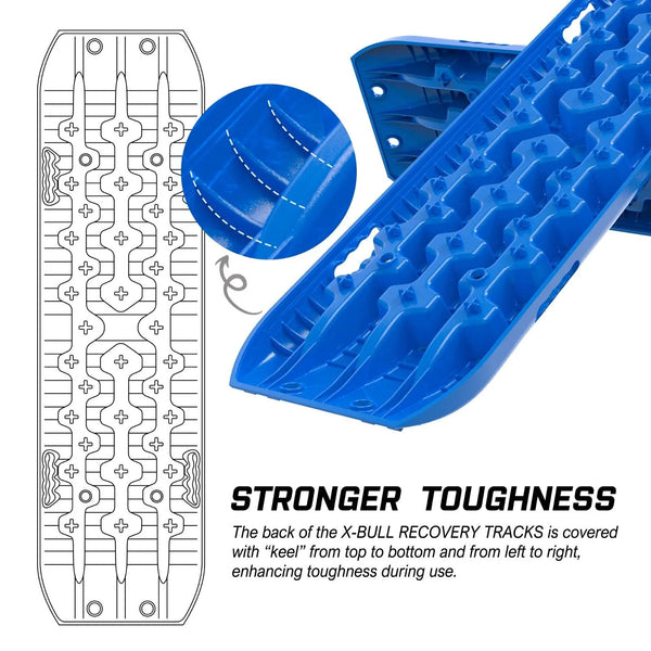 X-BULL Recovery tracks kit Boards 4WD strap mounting 4x4 Sand Snow Car qrange GEN3.0 6pcs blue Deals499