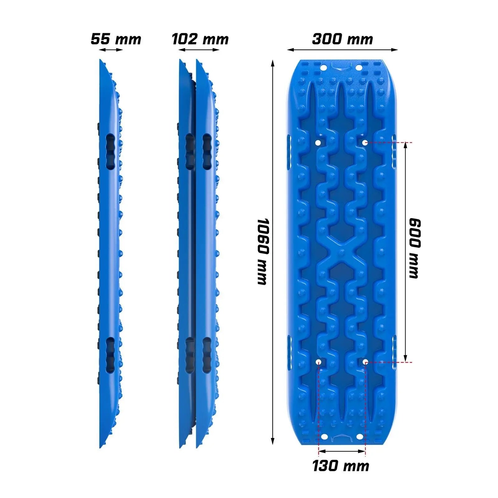 X-BULL Recovery tracks kit Boards 4WD strap mounting 4x4 Sand Snow Car qrange GEN3.0 6pcs blue Deals499