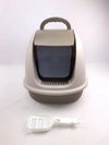 XL Portable Hooded Cat Toilet Litter Box Tray House w Charcoal Filter and Scoop Brown Deals499
