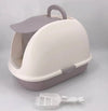 XL Portable Hooded Cat Toilet Litter Box Tray House w Charcoal Filter and Scoop White Deals499