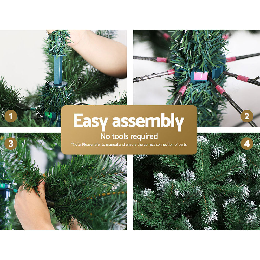 Jingle Jollys Christmas Tree 1.8M Xmas Trees Decorations Snowy 800 Tips Deals499