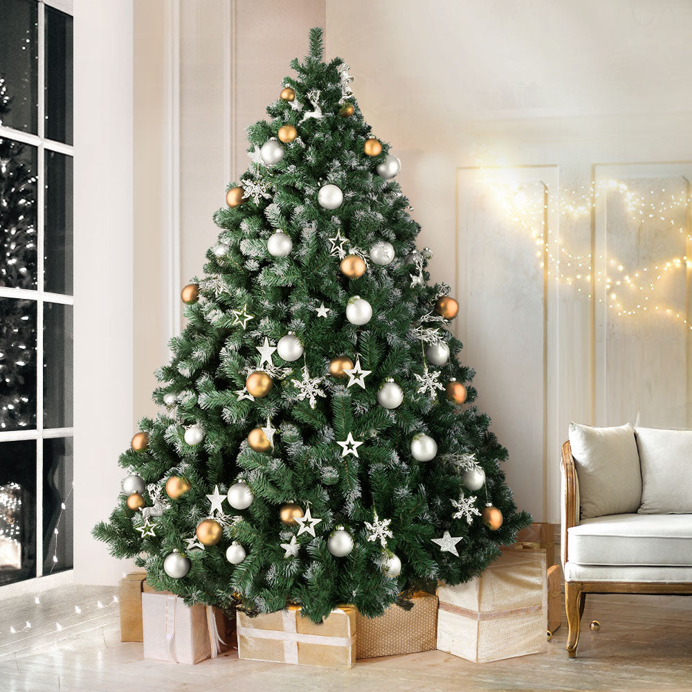Jingle Jollys Christmas Tree 2.1M Xmas Trees Decorations Snowy 1250 Tips Deals499