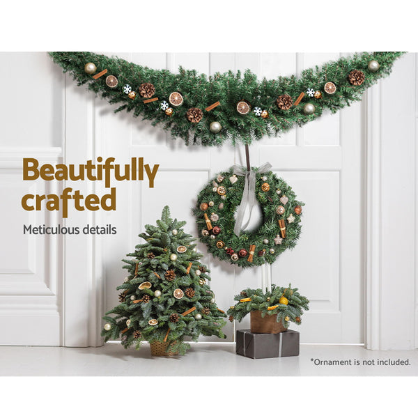 Jingle Jollys Christmas Garland 2.4M Xmas Tree Decoration Green Deals499