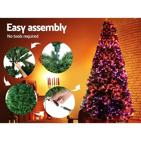 Jingle Jollys 1.8M 6FT LED Christmas Tree Optic Fiber Xmas Multi Colour Lights Deals499