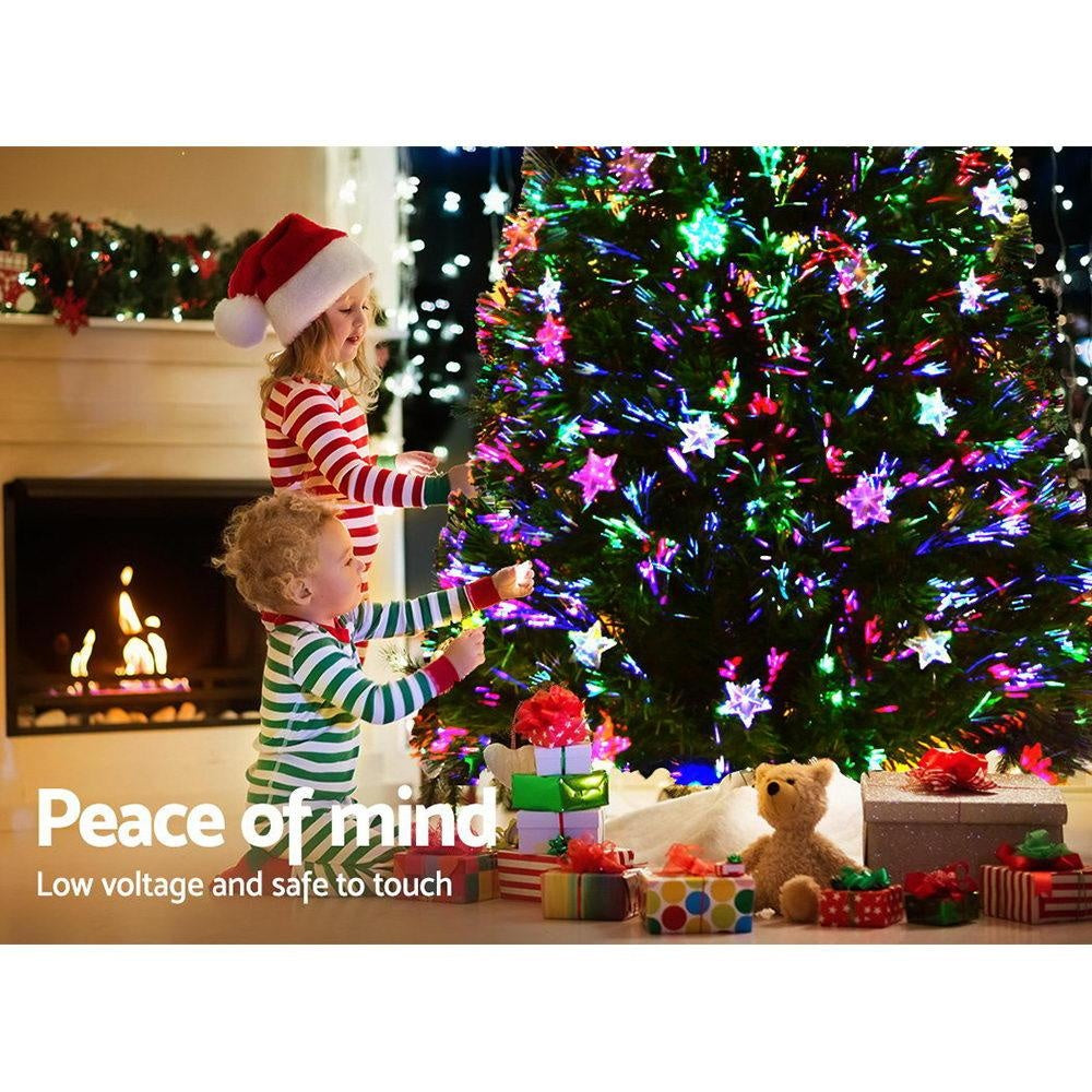 Jingle Jollys 2.4M 8FT LED Christmas Tree Xmas Optic Fiber Multi Colour Lights Deals499